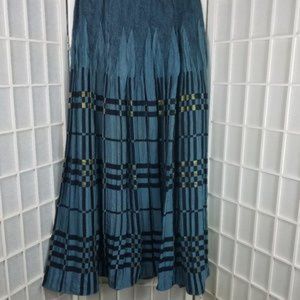 Soft Surroundings Maxi Skirt Blue Gold Shimmer